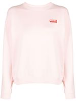 Kenzo logo-embroidered cotton sweatshirt - Rose