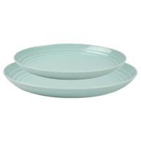 Plasticforte camping borden set - groen - kunststof - 2 soorten - 16x stuks - onbreekbaar servies