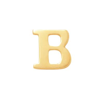 Minimalistische letter oorbelknopje - 14K GOUD - Goud - B