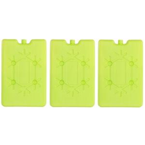 Koelelement plat - 3x - groen - 200 ml - 11 x 16 cm - koeltas/koelbox element