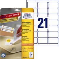 Etiket avery l6023rev-25 63.5x38.1mm wit 525stuks