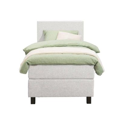Leen Bakker - Boxspring Liv Egaal - Ecru - 90x200 Cm - Vierkante Poot - Stof - Crème