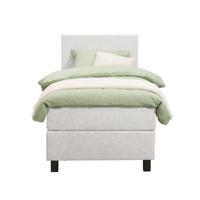Leen Bakker - Boxspring Liv Egaal - Ecru - 90x200 Cm - Vierkante Poot - Stof - Crème