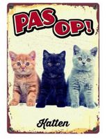 PLENTY GIFTS WAAKBORD BLIK KATTEN 15X21 CM