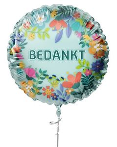 Folieballon &apos;Bedankt&apos; Flowers (45cm)