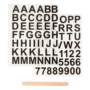 Creativ Company Rub-on stickers letters en cijfers zwart, 2 vellen