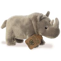 Pluche knuffeldier neushoorn - grijs - 24 cm - Safari dieren thema - thumbnail