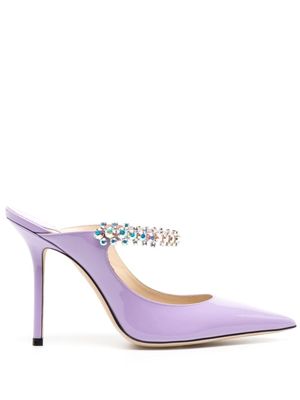 Jimmy Choo mules Bing 100 mm à ornements en cristal - Violet