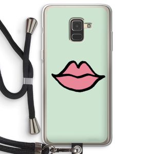 Kusje: Samsung Galaxy A8 (2018) Transparant Hoesje met koord