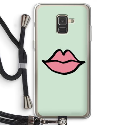 Kusje: Samsung Galaxy A8 (2018) Transparant Hoesje met koord