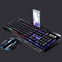 Chasing Leopard G700 USB RGB backlight bekabelde optische gaming muis en Keyboard Set toetsenbord kabel lengte: 1.35 m muiskabel lengte: 1.3 m (zwar