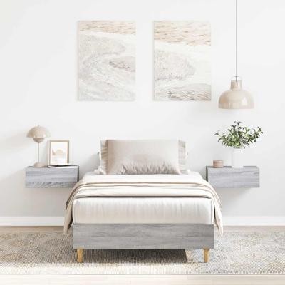 Bedframe zonder matras 90x190 cm spaanplaat grijs Sonoma