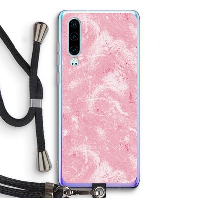 Abstract Painting Pink: Huawei P30 Transparant Hoesje met koord