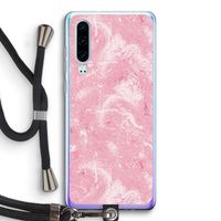 Abstract Painting Pink: Huawei P30 Transparant Hoesje met koord