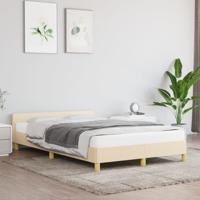 Bedframe met hoofdeinde stof crmekleurig 120x200 cm