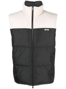 MSGM gilet matelassé à col montant - Noir