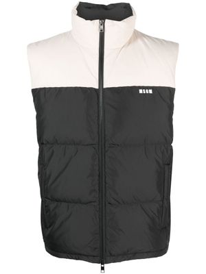MSGM gilet matelassé à col montant - Noir