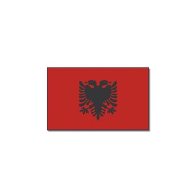 Vlag Albanie - 90 x 150 cm - feestartikelen - Landen thema - supporter - decoratie - met ringen