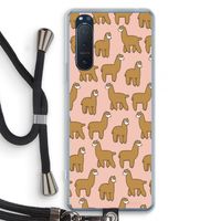 Alpacas: Sony Xperia 5 II Transparant Hoesje met koord
