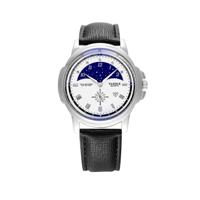 407 YAZOLE mannen mode Business leder Band Quartz Wrist Watch (zwart + wit)