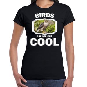 Dieren havik roofvogel t-shirt zwart dames - birds are cool shirt