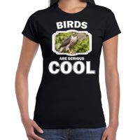 Dieren havik roofvogel t-shirt zwart dames - birds are cool shirt