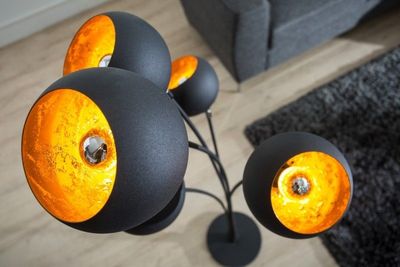Elegante design vloerlamp MAGMA 170cm zwart goud vloerlamp - 37004