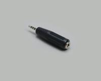 BKL Electronic 1102056 Jackplug-adapter Jackplug male 2,5 mm - Jackplug female 3,5 mm Stereo Aantal polen: 4 Inhoud: 1 stuk(s)