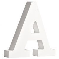 Witte houten letter A 11 cm   -