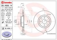 Remschijf BREMBO, Remschijftype: Binnen geventileerd, u.a. fÃ¼r Abarth, Fiat, Lancia, CitroÃ«n, Peugeot