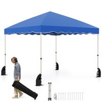 3 x 3 m Paviljoen Waterdichte Vouwpaviljoen met Rollentas Winterbestendig Tuinzelt Tuinpaviljoen Blauw