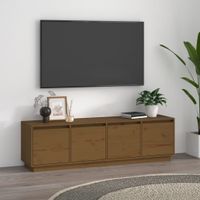 Tv-meubel 156x37x45 cm massief grenenhout honingbruin - thumbnail