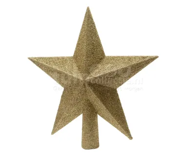 Piek Glitter Ster 19cm Licht Goud