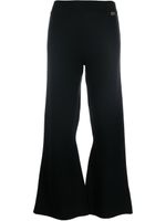 TWINSET pantalon évasé court en maille - Noir