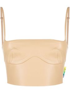 Off-White haut-bustier crop en cuir - Tons neutres