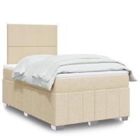 Boxspring met matras stof crèmekleurig 120x200 cm
