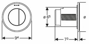 Geberit Type 10 2-knops Pneumatische Inbouw Drukker Chroom-mat Chroom