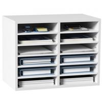 VEVOR Brievenbakje Bureau Organizer 520 x 305 x 410mm 2.3-5.6cm Verstelbaar A4 Stapelbare Papierlade Opslag Bureau Archiefsysteem Organisatie Lade (Wit, 2 x 6 Compartimenten)