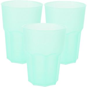 Drinkbekers - 4x stuks - onbreekbaar kunststof - mintgroen - 480 ml