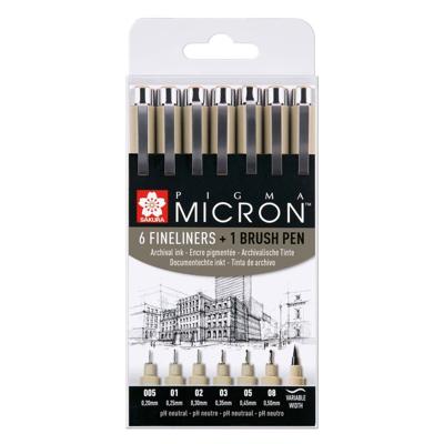 Sakura pigma micron set 6 fineliners en1 pigma penseel