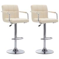 Barstoelen 2 st stof crème - thumbnail