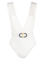 ZIMMERMANN maillot de bain à taille ceinturée - Blanc