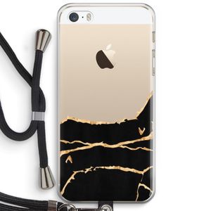 Gouden marmer: iPhone 5 / 5S / SE Transparant Hoesje met koord