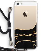 Gouden marmer: iPhone 5 / 5S / SE Transparant Hoesje met koord