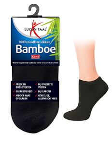 Bamboe enkelsok zwart maat 35-38