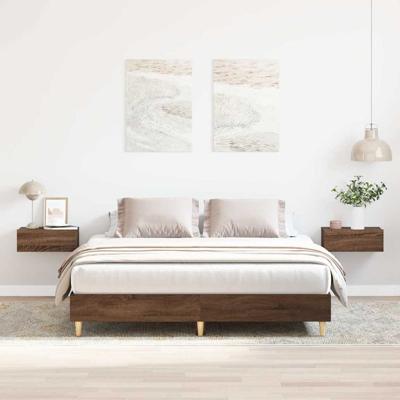 Bedframe zonder matras 140x200 cm spaanplaat bruin eikenkleurig