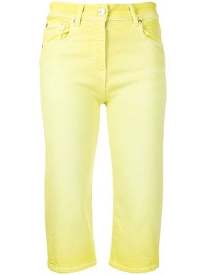 MSGM pantalon court à taille mi-haute - Jaune