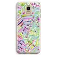 Tropical Palms Blue: Samsung Galaxy J6 (2018) Transparant Hoesje