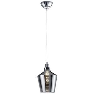 LED Hanglamp - Trion Colia - E27 Fitting - Rond - Glans Chroom Rookglas - Aluminium