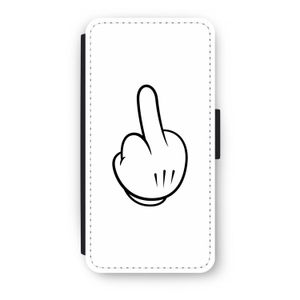 Middle finger white: iPhone 7 Plus Flip Hoesje